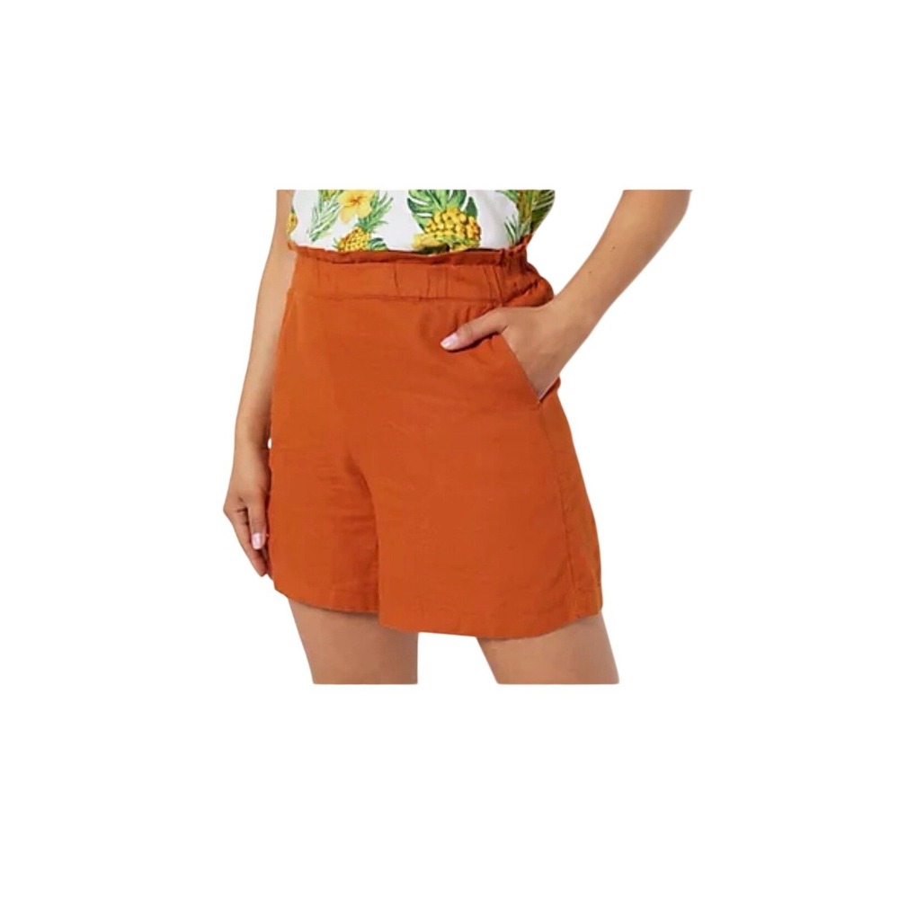 3/$20💥 Jason Wu Linen Viscose Blend Pull On Elastic Waist Shorts Relaxed Pockets